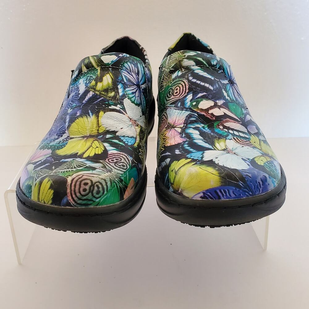 Spring Step Clogs Womens 6.5 Black Butterflies Comfort Skid Resistant - Picture 3 of 15